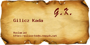 Gilicz Kada névjegykártya
